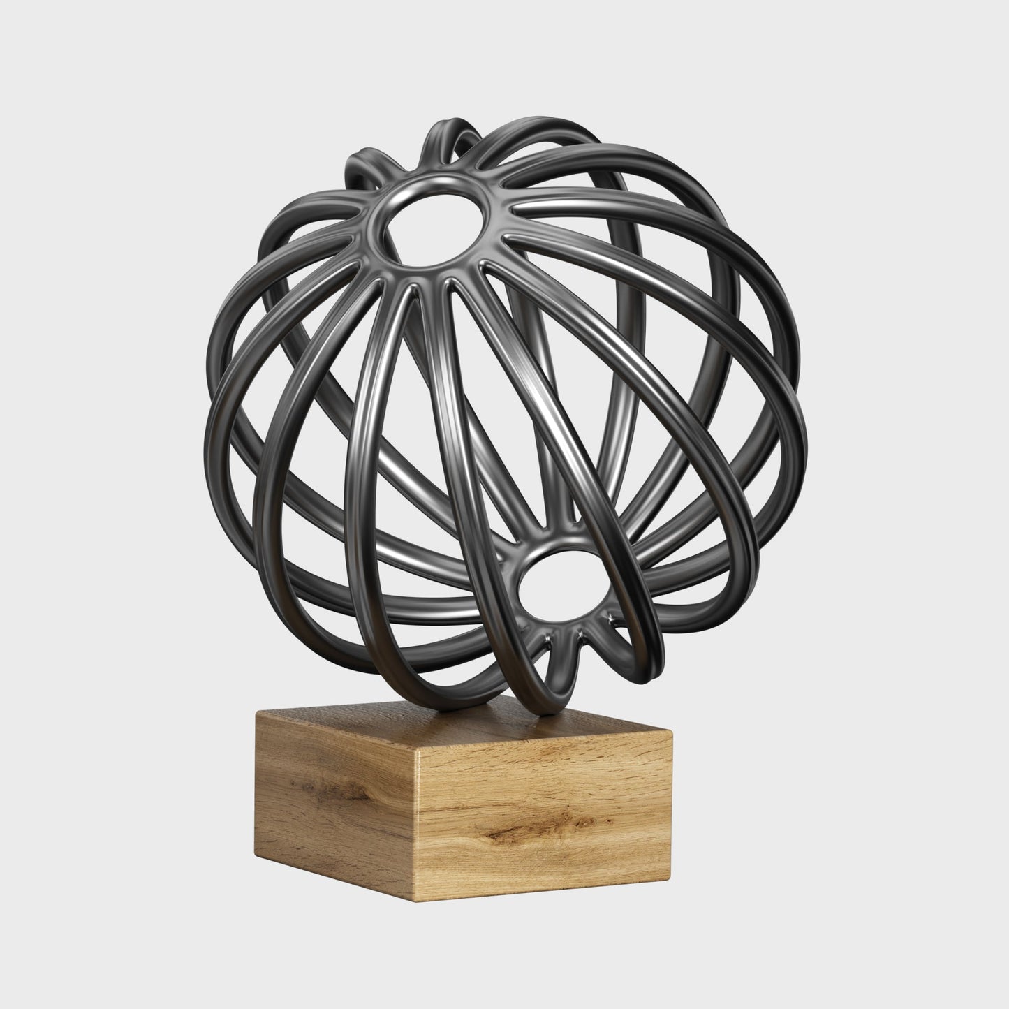 Black steel metal sphere